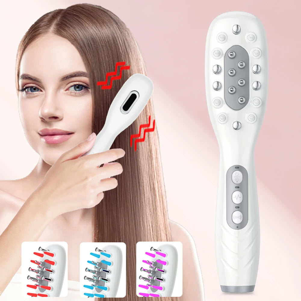 3 LED Light Therapy Electric Massage Comb